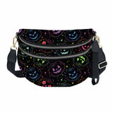 The Roni Nylon Crossbody - Halloween Fall Rainbow Pumpkin Faces