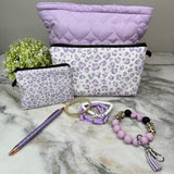 Pouch, Mini Pouch + More Bundled Set - Animal Print Purple