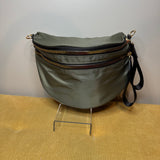 The Roni Nylon Crossbody - Olive + Black