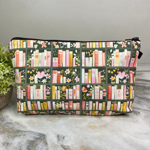 Pouch - Books Olive Green Shelf