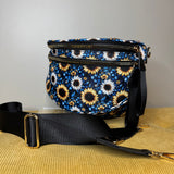 The Roni Nylon Crossbody - Blue Sunflower