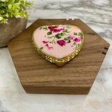 Compact Mirror - Pink Floral (by shape)