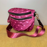 The Roni Nylon Crossbody - Maroon Heart