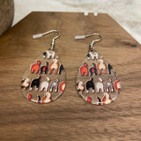 Acrylic Dangle Teardrop Earrings - Dog Butts