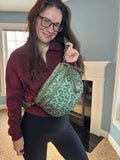 The Roni Nylon Crossbody - Animal Print Dark Green
