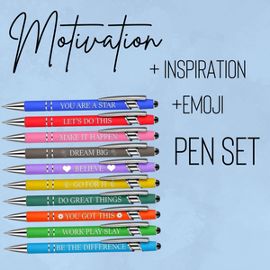 Pen Set - Motivation + Inspiration (+ Emoji)