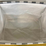 Pop Up Canvas Basket - Grey Navy Plaid