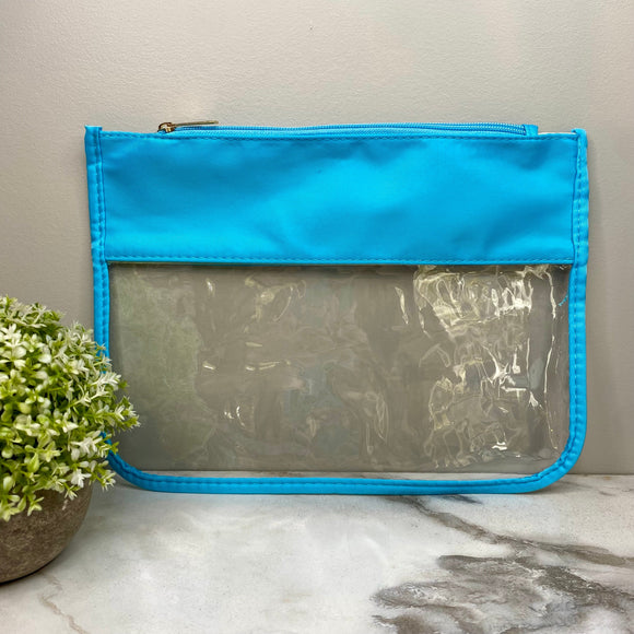 Pouch - XL Clear Zip - Medium Blue