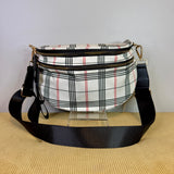 The Roni Nylon Crossbody - Plaid Stripe