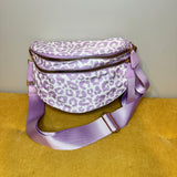 The Roni Nylon Crossbody - Animal Print Light Purple