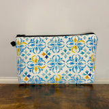 Pouch - Filagree Tile Blue + Yellow