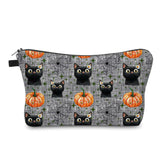 Pouch - Halloween Fall - Black Cat Daisy Pumpkin