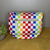 Roni - Nylon Crossbody - Colorful Checkered on White