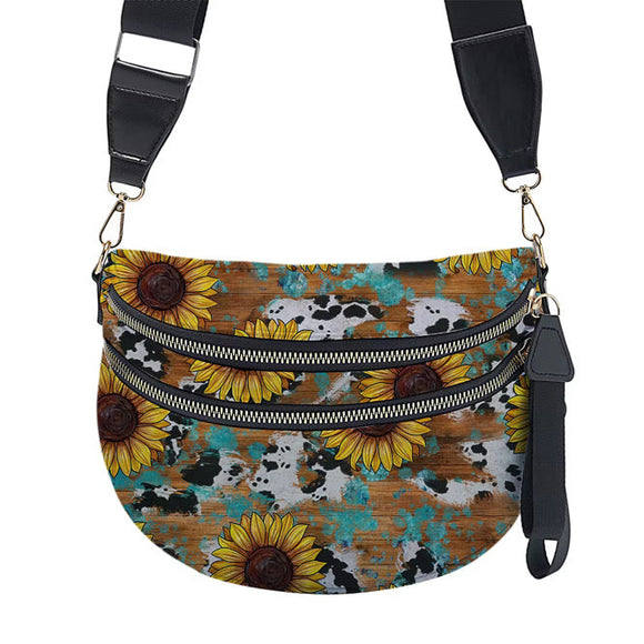 The Roni Nylon Crossbody - Sunflower Cow Wood - PREORDER