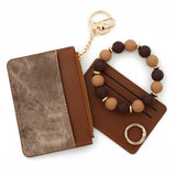 Denim Suede Bracelet Keychain & Card Holder Wallet