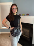 The Roni Nylon Crossbody - Checkered Black + Grey