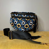 The Roni Nylon Crossbody - Blue Sunflower