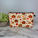 Pouch - Halloween Fall - Plaid Rainbow Pumpkin