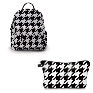 Pouch & Mini Backpack Set - Houndstooth