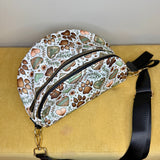 The Roni Nylon Crossbody - Dog Paw Aztec Hearts