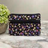 Mini Double Zip Pouch - Floral Designs