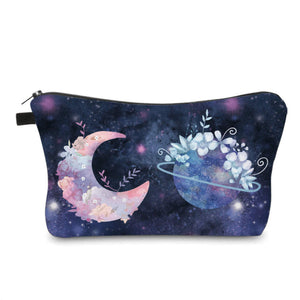 Pouch - Galaxy Moon Planet Floral