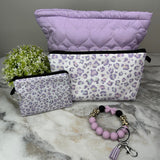 Pouch, Mini Pouch + More Bundled Set - Animal Print Purple