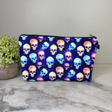 Pouch - Halloween Fall - Purple Blue Skull