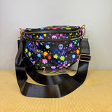 The Roni Nylon Crossbody - Halloween Fall Skull Check Floral Star