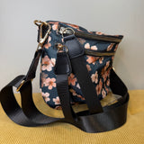 The Roni Nylon Crossbody - Floral Navy Pink Cherry Blossom