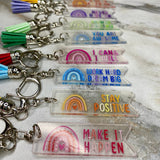 Keychains - Clear Acrylic Positivity Mix
