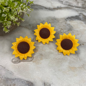Acrylic & Silicone Straw Toppers Tumbler - Sunflower