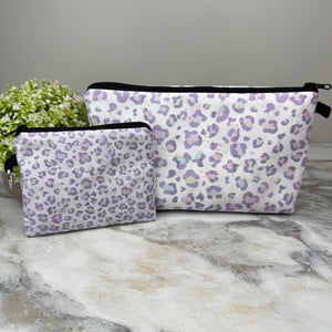 Pouch & Mini Pouch Bundled Set - Animal Print Purple