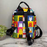 Mini Backpack - Cat Squares