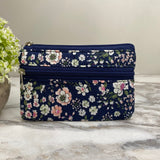 Mini Double Zip Pouch - Floral Designs