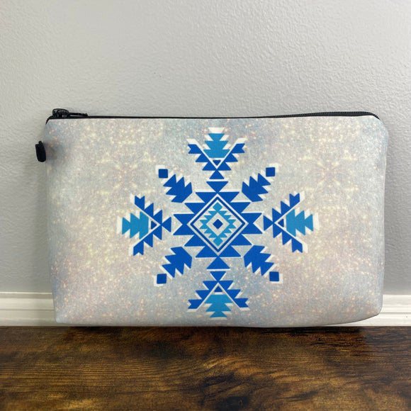 Pouch - Snowflake Aztec Glitter