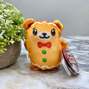 Bubble Stuffed Squishy Friends Toy - Holiday Christmas Holly Jolly - Bear Gingerbread Man