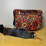 The Roni Nylon Crossbody - Moody Crimson Floral