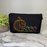 Pouch - Halloween Fall - Pumpkin Chasing Ghost Outline