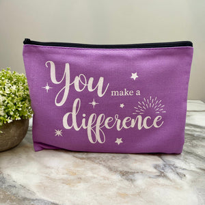 Canvas Pouch - You Make A Difference Purple