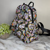 Mini Backpack - Cat Paw Meow on Black