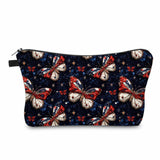 Pouch - America Red White Blue Butterfly on Black Galaxy