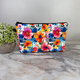 Pouch - Floral Bright Checkered