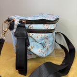The Roni Nylon Crossbody - Ice Blue Cherry Blossom