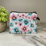 Mini Pouch - Floral Pink Blue Daisy