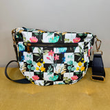 The Roni Nylon Crossbody - Floral Checker