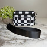 Rue - Nylon Wristlet Wallet - Black White Check