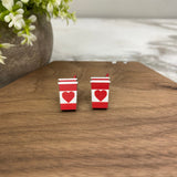 Wooden Stud Earrings - Valentine’s Day - #3