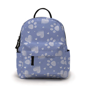 Mini Backpack - Dog Blue Heart Paw