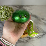 Squishy Toy - Viral Dumpling, Green Glitter + Water Beads